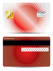 Image showing Red halftone credit card design 