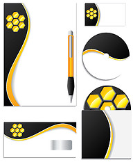 Image showing Black and orange company vector set 