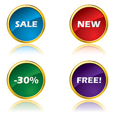 Image showing Discount web button designs with reflections