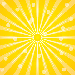 Image showing Sunshine background with rays and dots 