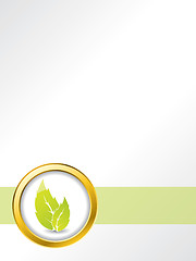 Image showing Leaf brochure design with golden ring 
