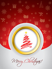 Image showing Red christmas greeting card 