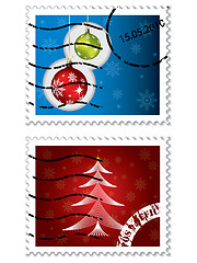Image showing Christmas postal stamps 
