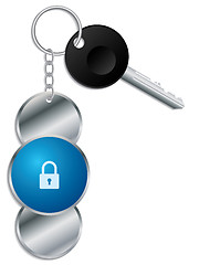 Image showing Padlock design keyholder with key 