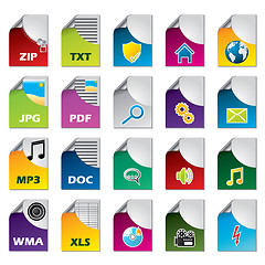 Image showing File icon set of twenty 