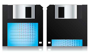 Image showing Blue labelled diskette front and back design