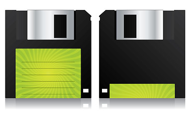 Image showing Floppy with green label 