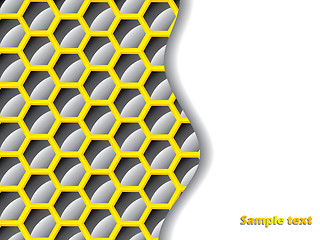 Image showing Black and yellow hexagon background 