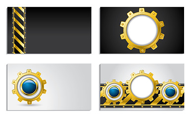 Image showing Cogwheel design business card set 