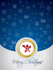 Image showing Blue christmas greeting card 