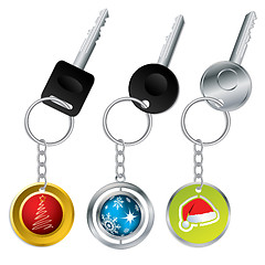 Image showing Keys with christmas theme keyholders 