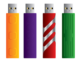 Image showing Various USB sticks set 2 