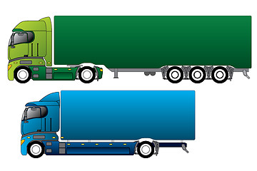 Image showing European trucks with different cargo 