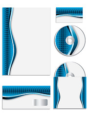 Image showing Blue textured company vector set 