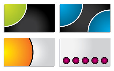 Image showing Colorful circle business card set 