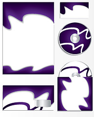 Image showing Purple company vector set with waves