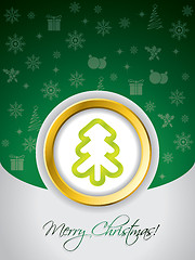 Image showing Green christmas greeting card 