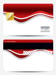 Image showing Abstract red wave credit card design 