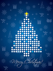 Image showing Blue and white dotted christmas card 