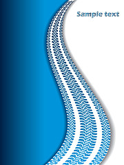 Image showing Cool blue background with tire tracks 