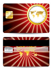 Image showing Golden map and ring credit card design 