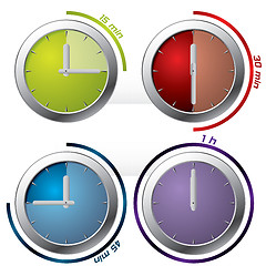 Image showing Set of four timer icons 