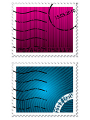 Image showing Color stamps with security elements 