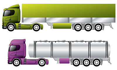 Image showing European trucks with trailers 