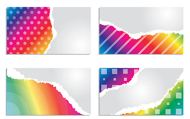 Image showing Rainbow colored business card set 