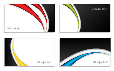 Image showing Cool waved business card set 