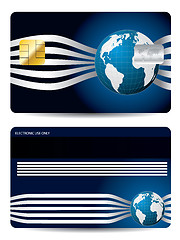 Image showing Cool credit card design with globe