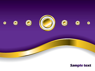 Image showing Background with golden wave and buttons 