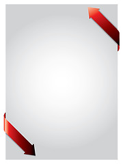 Image showing Red arrows curling paper 