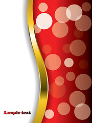 Image showing Cool bubbles on red with gold wave 