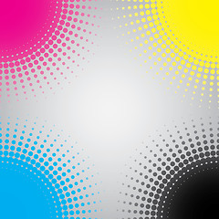 Image showing Cmyk halftones in corner 