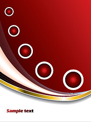 Image showing Abstract red backdrop with white rings 