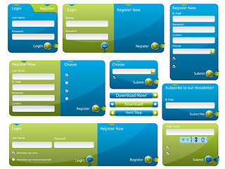 Image showing Blue and green web form template 