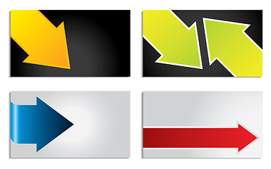 Image showing Colorful arrow business card set 