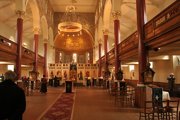 Image showing church interior at the early morning