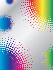 Image showing Halftone design with rainbow background 