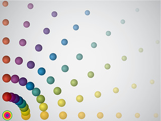 Image showing Circling rainbow dots 