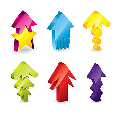 Image showing Cool 3d arrow set of six 