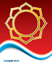 Image showing Golden symbol on red 