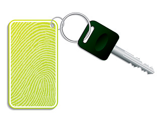 Image showing Green key with fingerprint access 