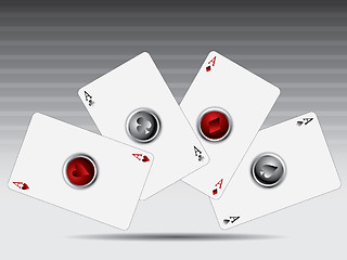 Image showing Poker cards with 3d buttons 