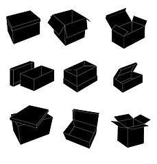 Image showing Black and white boxes 