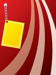 Image showing Yellow card chained to a red backdrop 