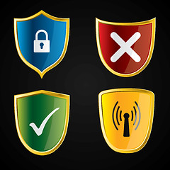 Image showing Shield icons for security 