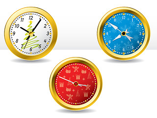 Image showing Christmas time clocks