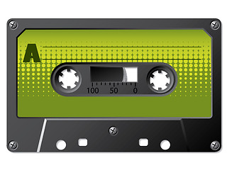 Image showing Green halftone labeled cassette 